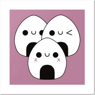 Cute Onigiri - Kawaii Rice Ball Posters and Art